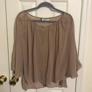 Jennifer Lopez 3/4 sleeve sheer top